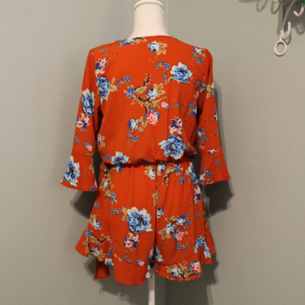 Orange Floral Romper - Picture 7 of 7